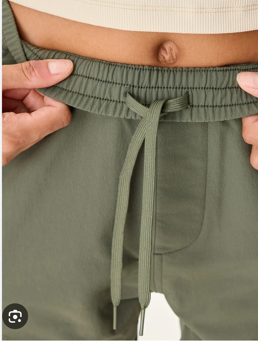 NWT Outdoor Voices RecTrek Cropped Wide Leg Hiking Pant in Tea Tree Green - M